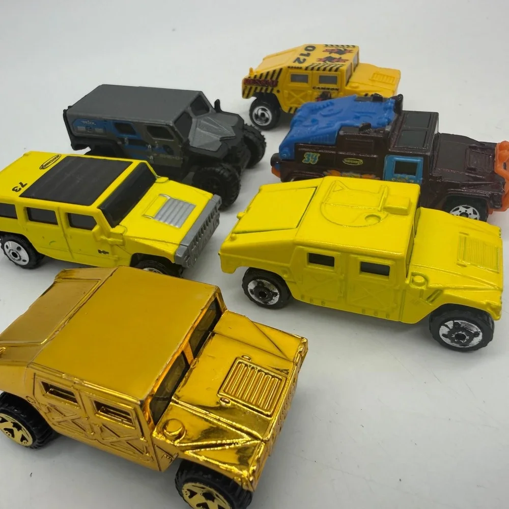 Matchbox Hot Wheels Hummer Humvee Diecast Car Lot 6pc Gold Chrome H2 SUV Used
